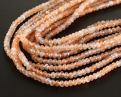 Sunstone (A) Faceted Rondelle 2.5x3mm