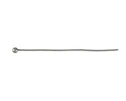 Antique Silver (plated) Ball Headpin 1.5", 24 gauge