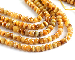 Golden Tiger Eye Microfaceted Rondelle 4x6mm