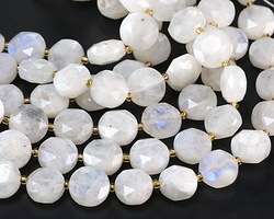 Blue Moonstone (A) Faceted Star Coin 10mm