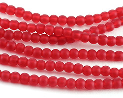 Black Cherry Red Beach-Style Glass Round 4mm