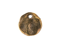 Mykonos Antique Brass (plated) Large Hammered Coin Charm 17mm