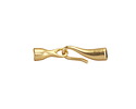 Satin Hamilton Gold (plated) Simple Hook & Eye Glue In 3mm Cord End Clasp 30x5mm