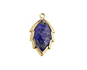 Lapis (Natural) Faceted Puff Leaf Focal w/ Gold Finish 14x22mm