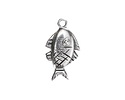 Antique Silver (plated) Fish Pendant 13x23mm