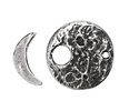 Green Girl Pewter Moon Toggle Clasp 24mm