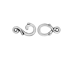 TierraCast Antique Silver (plated) Vine Hook & Eye Clasp 13x7mm