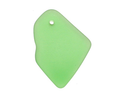 Peridot Beach-Style Glass Freeform Drop 16-23x25-30mm