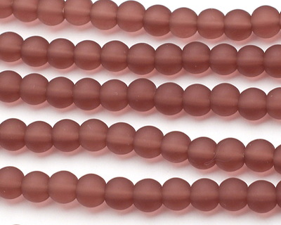 Medium Amethyst Beach-Style Glass Round 6mm