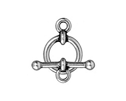 TierraCast Antique Silver (plated) 1/2" Anna Toggle Clasp 12x18mm, 20mm bar