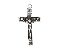 Mykonos Antique Silver (plated) Crucifix Pendant 24x44mm