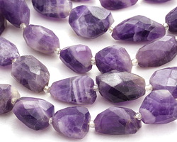 Dogtooth Amethyst Faceted Nugget 13-18x10-13mm