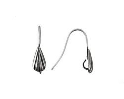 Antique Silver (plated) Earwire w/ Angled Teardrop 18x18mm (50 pieces)