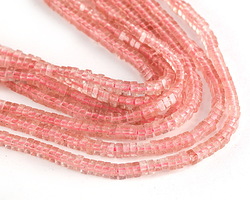 Strawberry Quartz Squaredelle 1x2mm