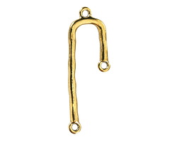 Antique Gold Finish Staggered Abstract Focal w/ Loops 15x46mm