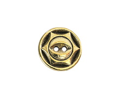 Antique Gold Finish Sunburst Button 16mm