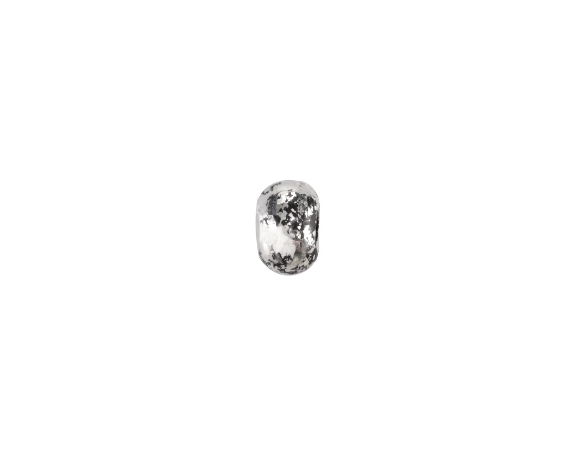 Mykonos Metalized Ceramic Antique Silver Rondelle 4-5x6mm