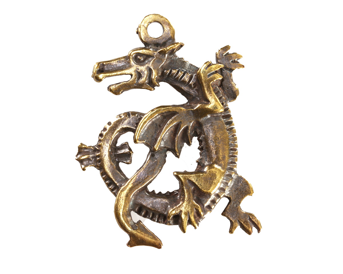 Mykonos Antique Brass (plated) Dragon Focal 24x37mm