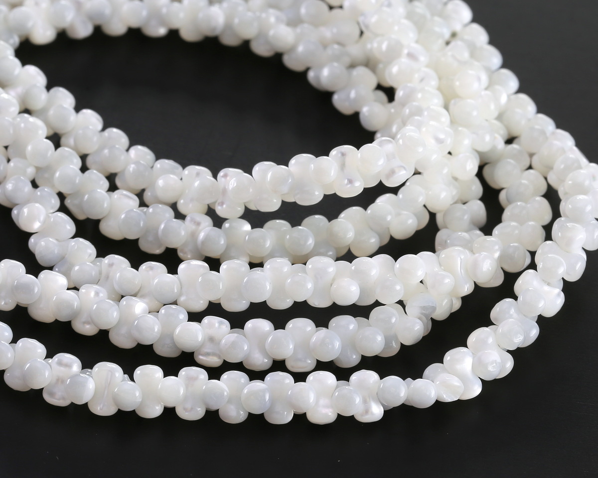 Mother of Pearl Peanut Beads 4x8mm