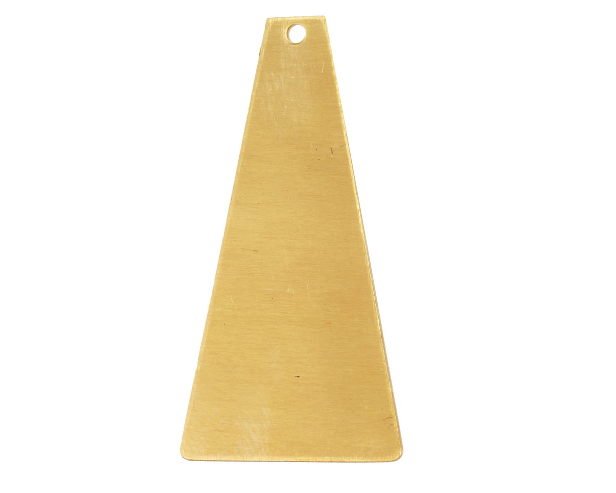 Brass Trapezoid Blank Focal w/ 1mm Drill Hole 33x17mm