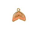 24K Gold (plated) Pink Enamel Mermaid Tail Focal 16mm