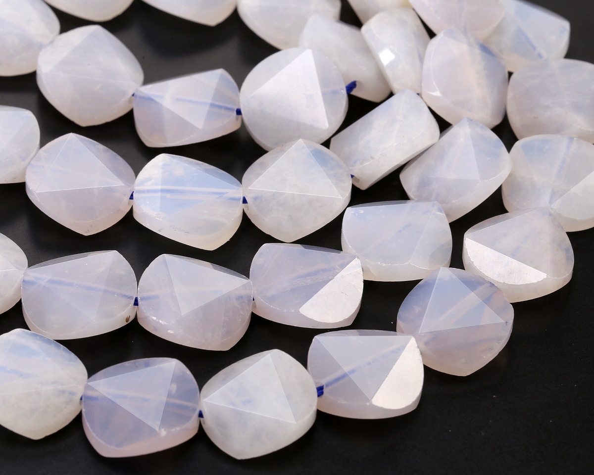 Blue Rose Quartz Faceted Star Coin 15mm