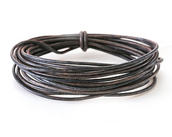 Natural Navy Blue Round Leather Cord 1.5mm, 32 feet