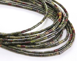 Dragon Blood Jasper Tiny Tube 4x2mm