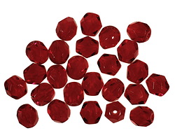 Czech Glass Ruby Fire Polished Round 6mm