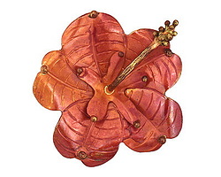 Patricia Healey Copper Hibiscus Flower Pendant 51x48mm