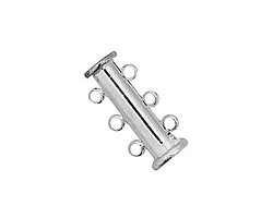 Silver (plated) 3 Loop Magnetic Slide Clasp 10x20mm