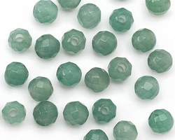Green Aventurine Faceted Round (Large Hole) 8mm