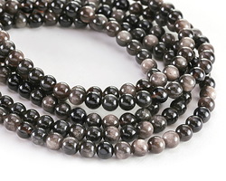 Silver Obsidian Round 6mm