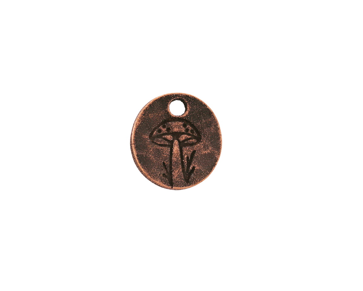 Nunn Design Antique Copper (plated) Mini Mushroom Coin Charm 12.6mm