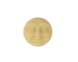 Czech Glass Matte Bisque Moon Face Button 17mm