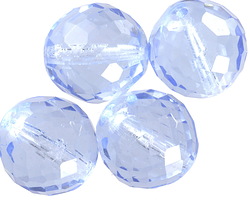 Czech Glass Light Sapphire Fire Polished Round 18mm