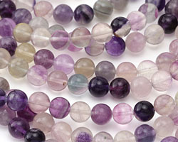 Rainbow Fluorite (more purple) Round 8mm