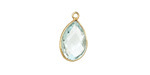 Aquamarine (syn.) Faceted Teardrop Pendant in Gold Vermeil 10-11x18-20mm