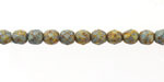 Czech Glass Matte Bisque w/ Turquoise Wash Fire Polished Round 6mm