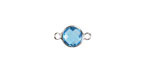 Capri Crystal Round Link in Silver Finish Bezel 14.5x8.5mm