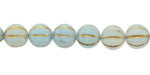 Matte Ice Blue w/ Gold Melon Round 8mm