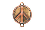 Patricia Healey Antiqued Copper & Brass Peace Sign Link 22x29mm