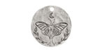 Nunn Design Antique Silver (plated) Small Luna Moth Coin Charm 20.5mm