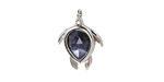 Sodalite w/ Silver Finish Sea Turtle Focal 15x19mm