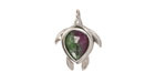 Ruby Zoisite w/ Silver Finish Sea Turtle Focal 15x19mm