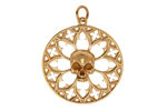 Nina Designs Bronze Gothic Window w/ Skull Focal 25x31mm