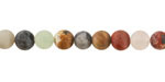 Matte Multi Stone (Dalmatian Jasper, Picture Jasper, Tree Agate, Red Jasper, White Agate, Quartz) Round 6mm