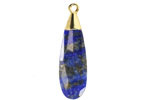 Lapis Faceted Puff Teardrop Focal w/ Gold Finish 9x28mm