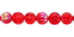 Czech Glass Ruby Red AB Melon Round 8mm