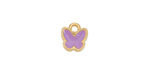 24K Gold (plated) Lilac Enamel Butterfly Focal 9x9.5mm
